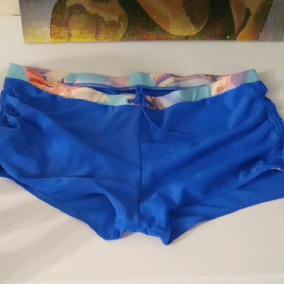 Stylish Blue Bikini Bottoms with Colorful Waistband - Picture 2 of 5